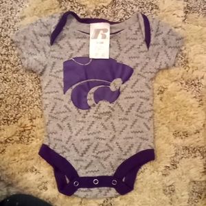 Kstate newborn short sleeve onsie